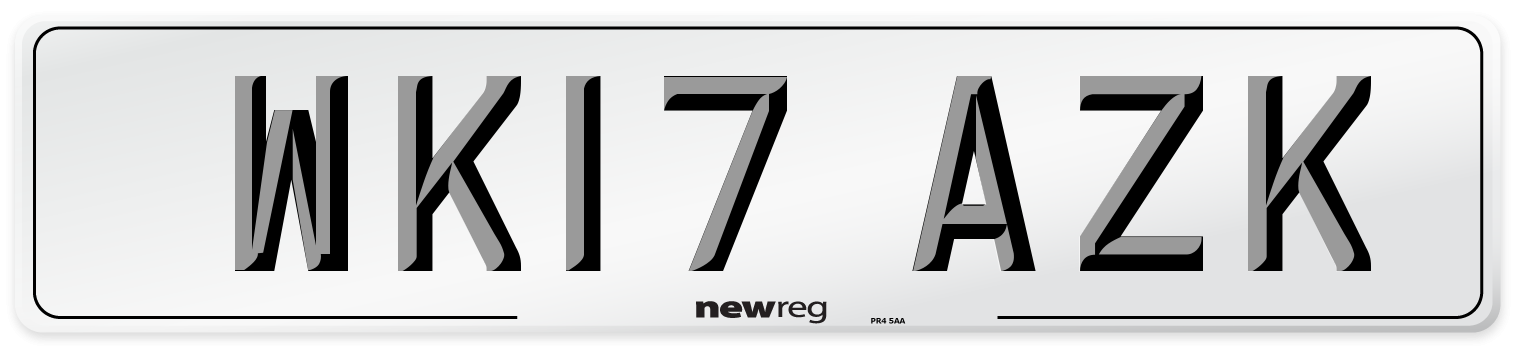WK17 AZK Number Plate from New Reg